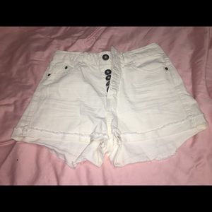 White High Waisted Shorts